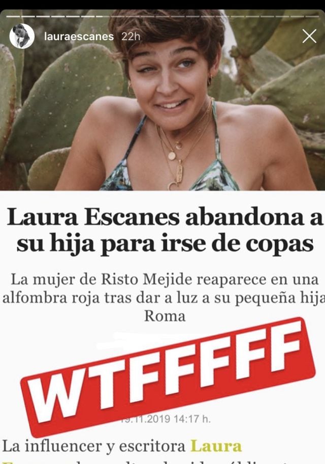 Laura Escanes comparte esta noticia en su Instagram. / Foto: Instagram @lauraescanes