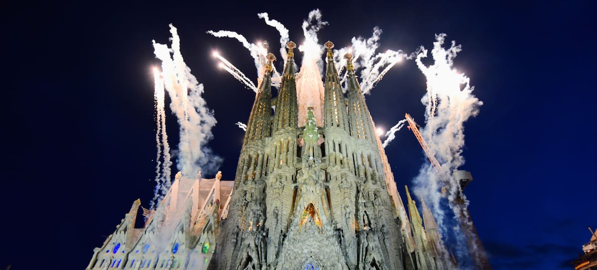 La Sagrada Familia de Barcelona durante la visita de el Papa Leon XIV