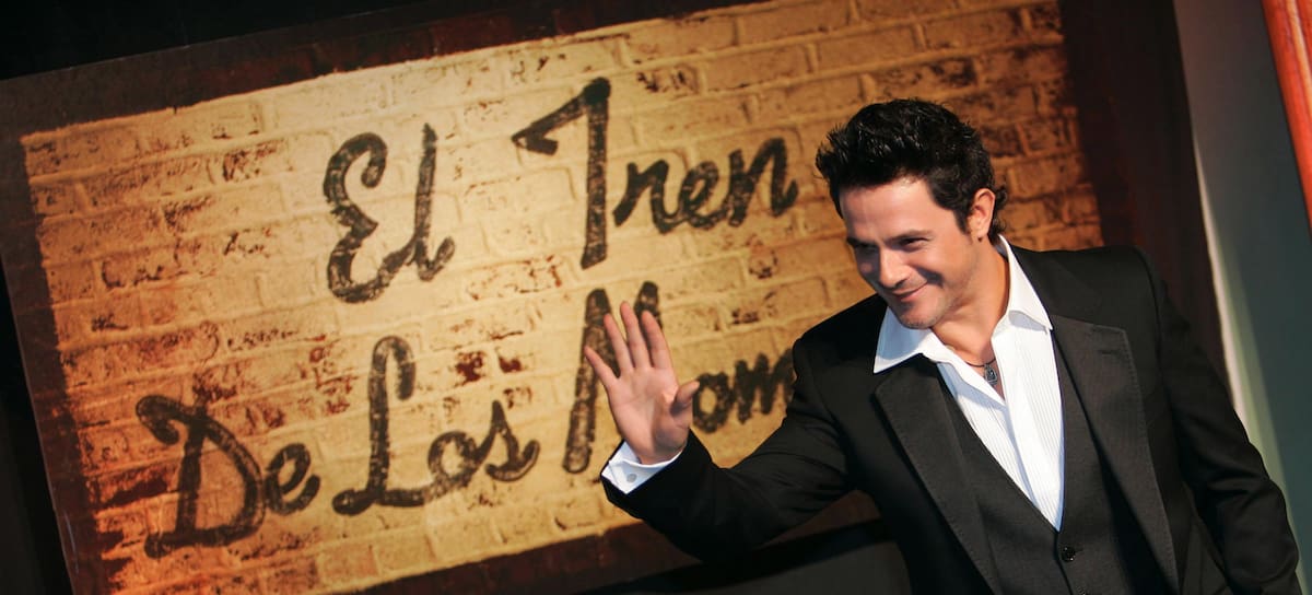 Alejandro Sanz durante la presentación de "El tren de los momentos" en Madrid.