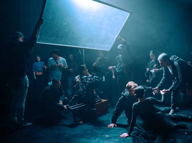 Una fotografía del rodaje de 'Mala Influencia'. / Laia Lluch