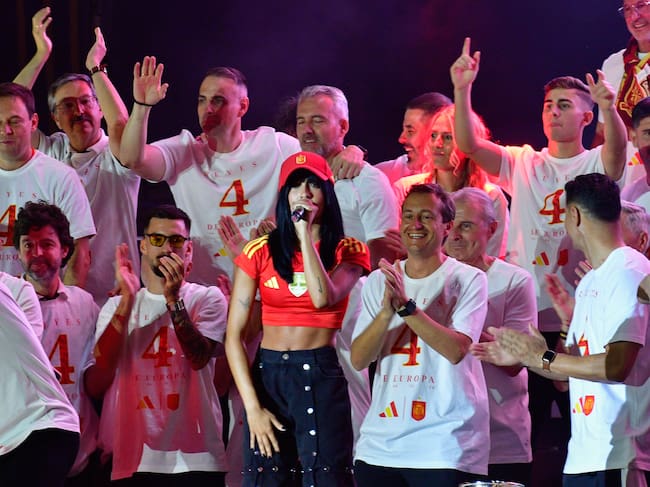 Aitana y la Selección de España en la celebración de la Eurocopa 2024.