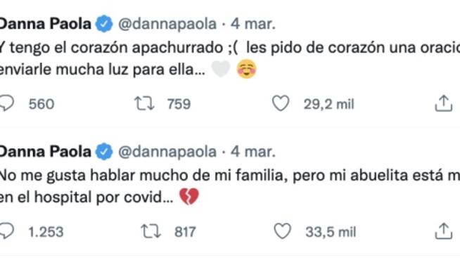 Danna Paola pidió a sus fans, una oración por la salud de su abuela