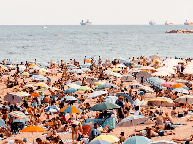 La playa de la Barceloneta, en Barcelona.