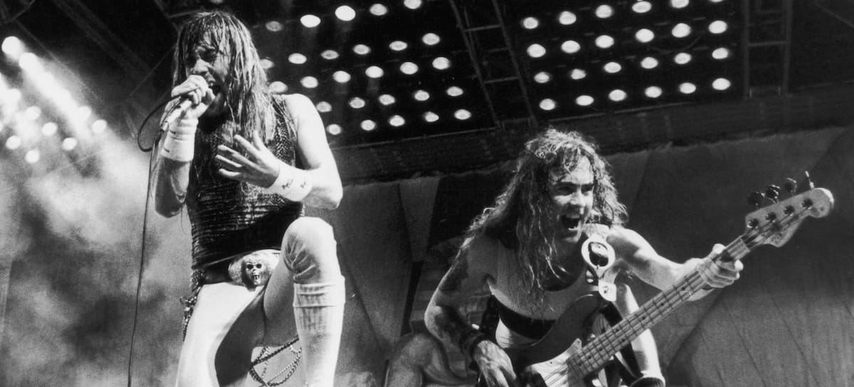 Iron Maiden en concierto en el festival de rock de Río, 24 de enero de 1985. (Foto de Dave Hogan/Hulton Archive/Getty Images)