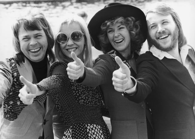 El grupo ABBA después de ganar el Festival de Eurovisión