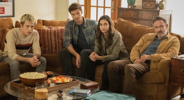 Dylan Minnette, Jack Quaid, Melissa Barrera y David Arquette en &#039;Scream (2022)&#039;.