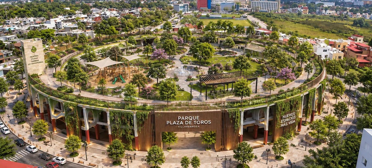 Recreación de cómo quedaría la nueva "plaza de todos" de Villahermosa (México).