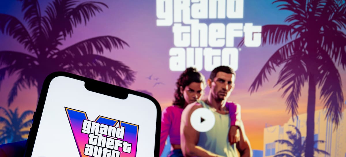 Logo e ilustración del 'Grand Theft Auto VI'. / Mateusz Slodkowski/SOPA Images/LightRocket via Getty