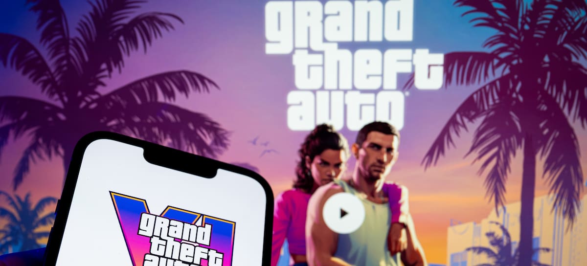 Logo e ilustración del 'Grand Theft Auto VI'. / Mateusz Slodkowski/SOPA Images/LightRocket via Getty