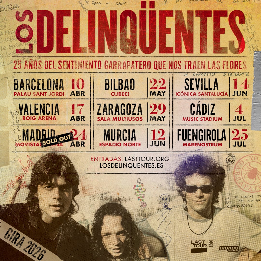 Cartel ofiricial de la de Los Delinqüentes por su 25º aniversario