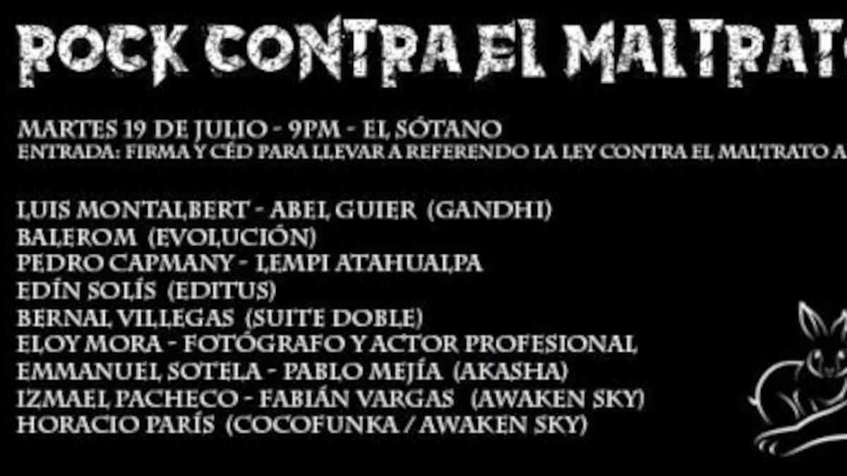 Músicos lucharán contra el maltrato animal