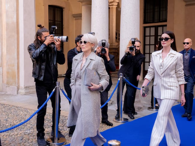 Meryl Streep como Miranda Priestly y Anne Hathaway como Andy Sachs en 'El Diablo Viste de Prada 2'. / 20th Century Studios / Macall Polay