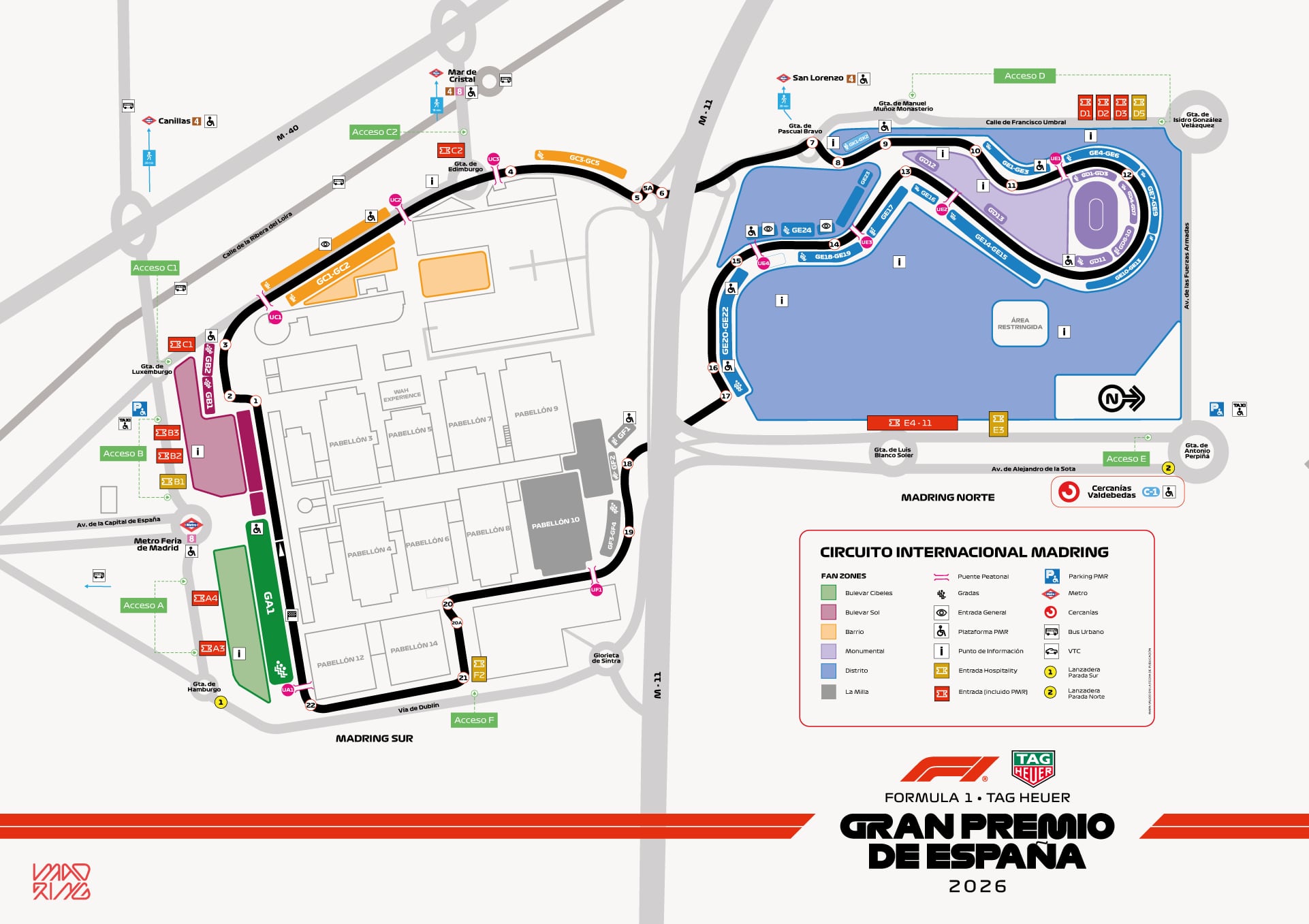 Mapa del circuito de Madring (IFEMA Madrid)