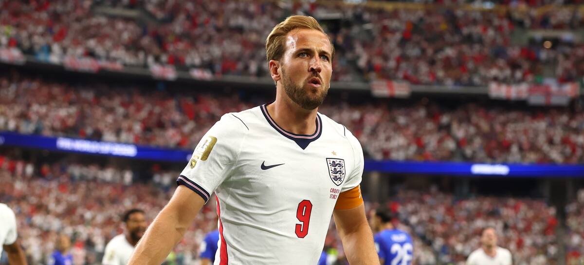 Harry Kane durante un partido de la selección de Inglaterra.