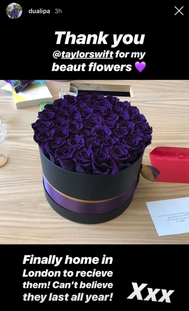 Dua muestra el regalo de su amiga Taylor