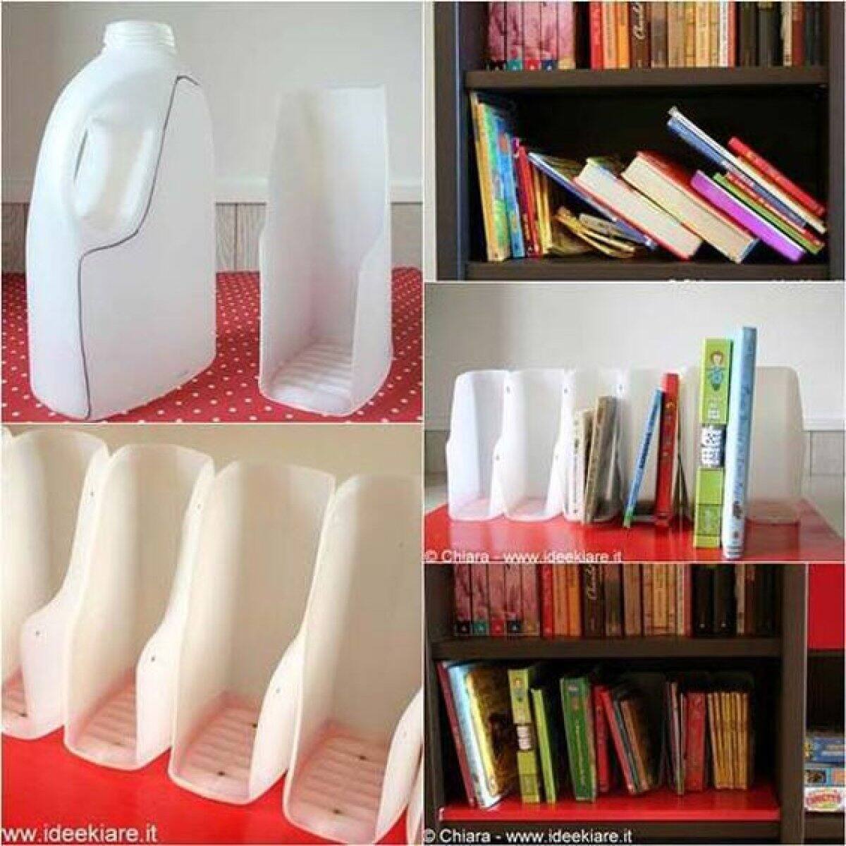 Botella vacía a un espacio para tus libros o folders