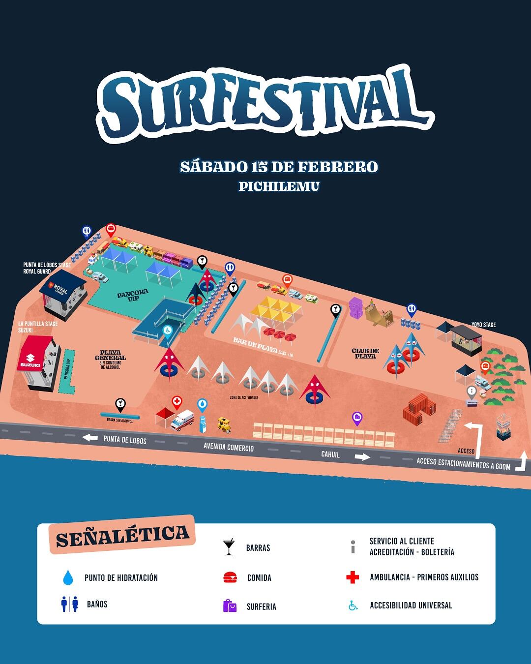 Mapa Surfestival 2025