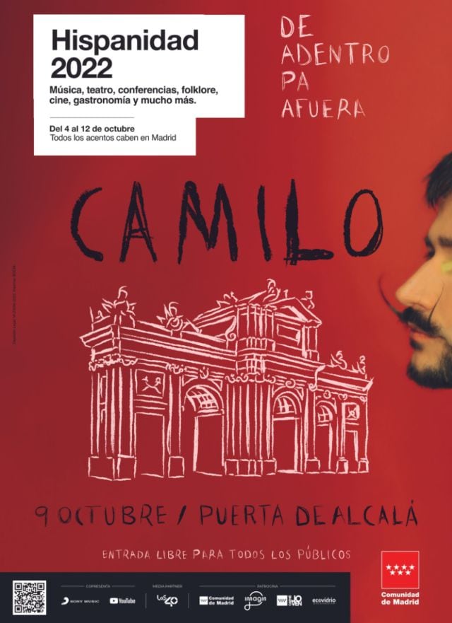 Cartel del concierto de Camilo en Hispanidad 2022