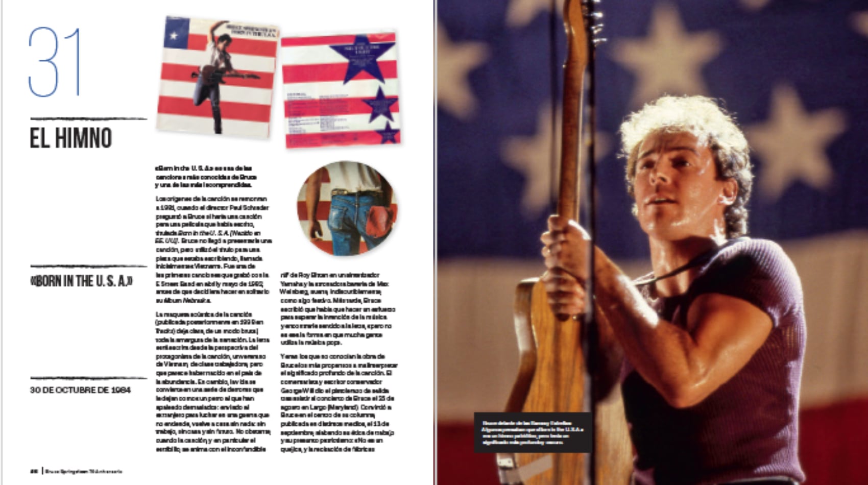 Interior del libro &#039;Bruce Springsteen. 75 aniversario&#039;.