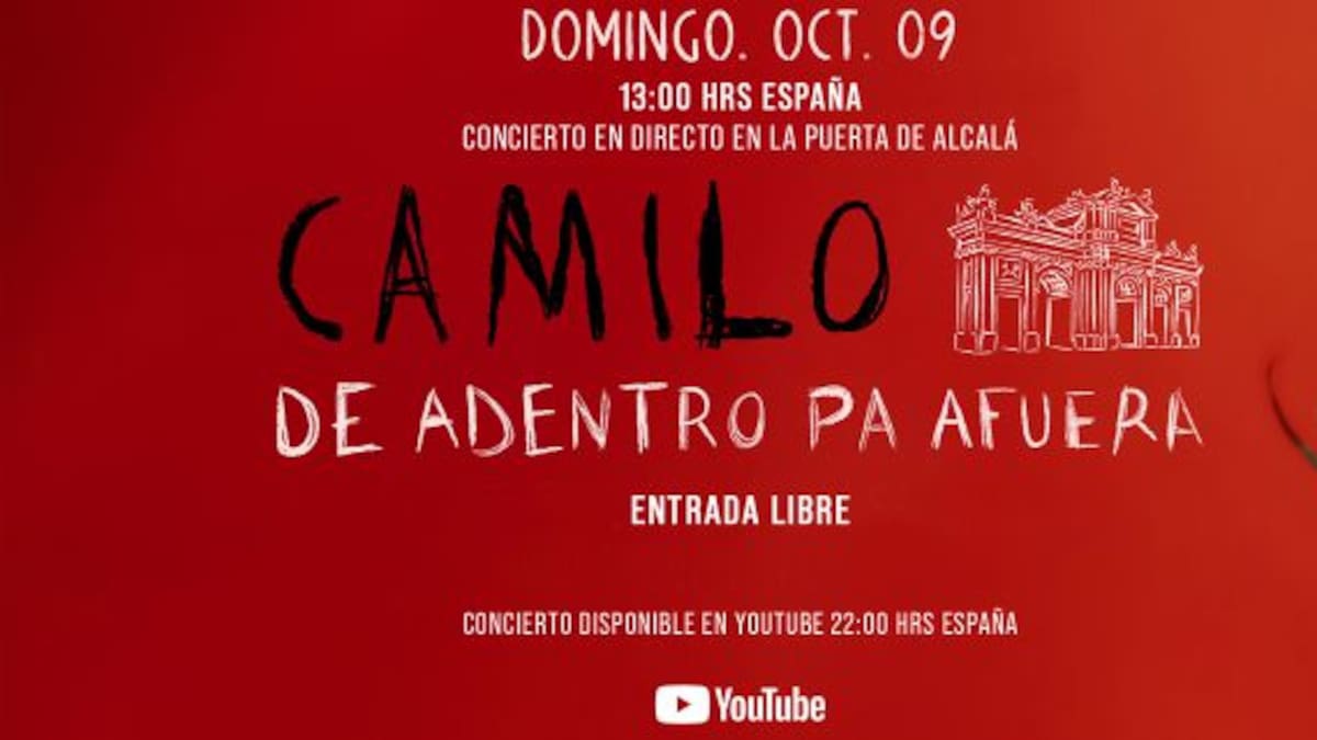 Camilo vuelve a Madrid con un concierto gratuito