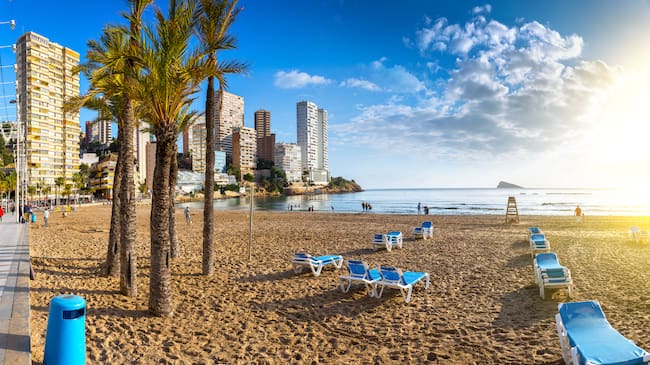 Playa de Levante, lugar característico de Benidorm
