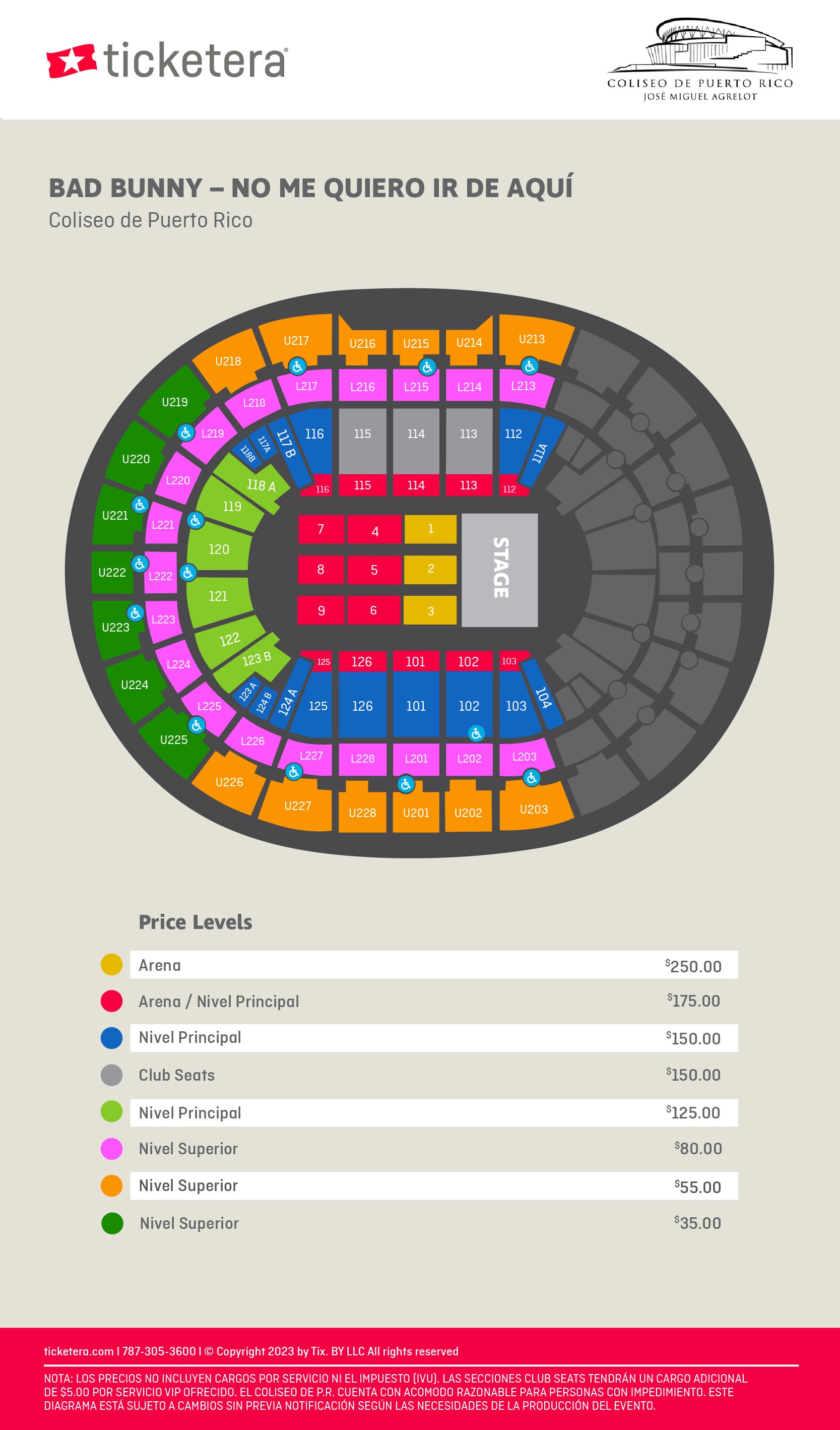 Precios y sitios del concierto de Bad Bunny