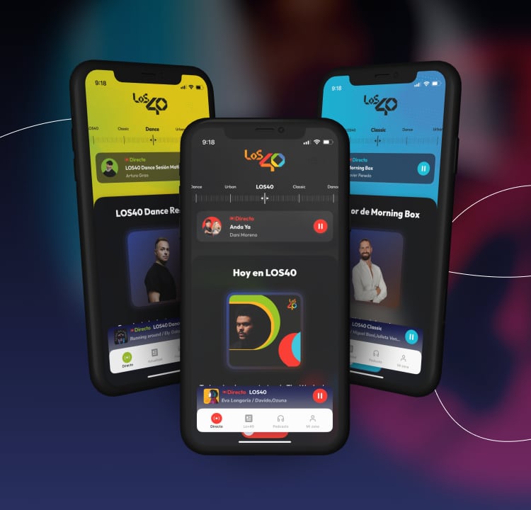 Nueva interfaz de la APP de LOS40