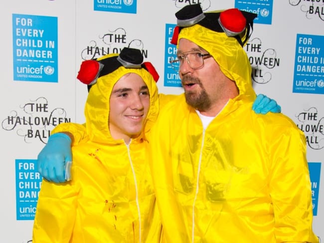 El año pasado se plantó así en una fiesta de Halloween con su padre / Getty