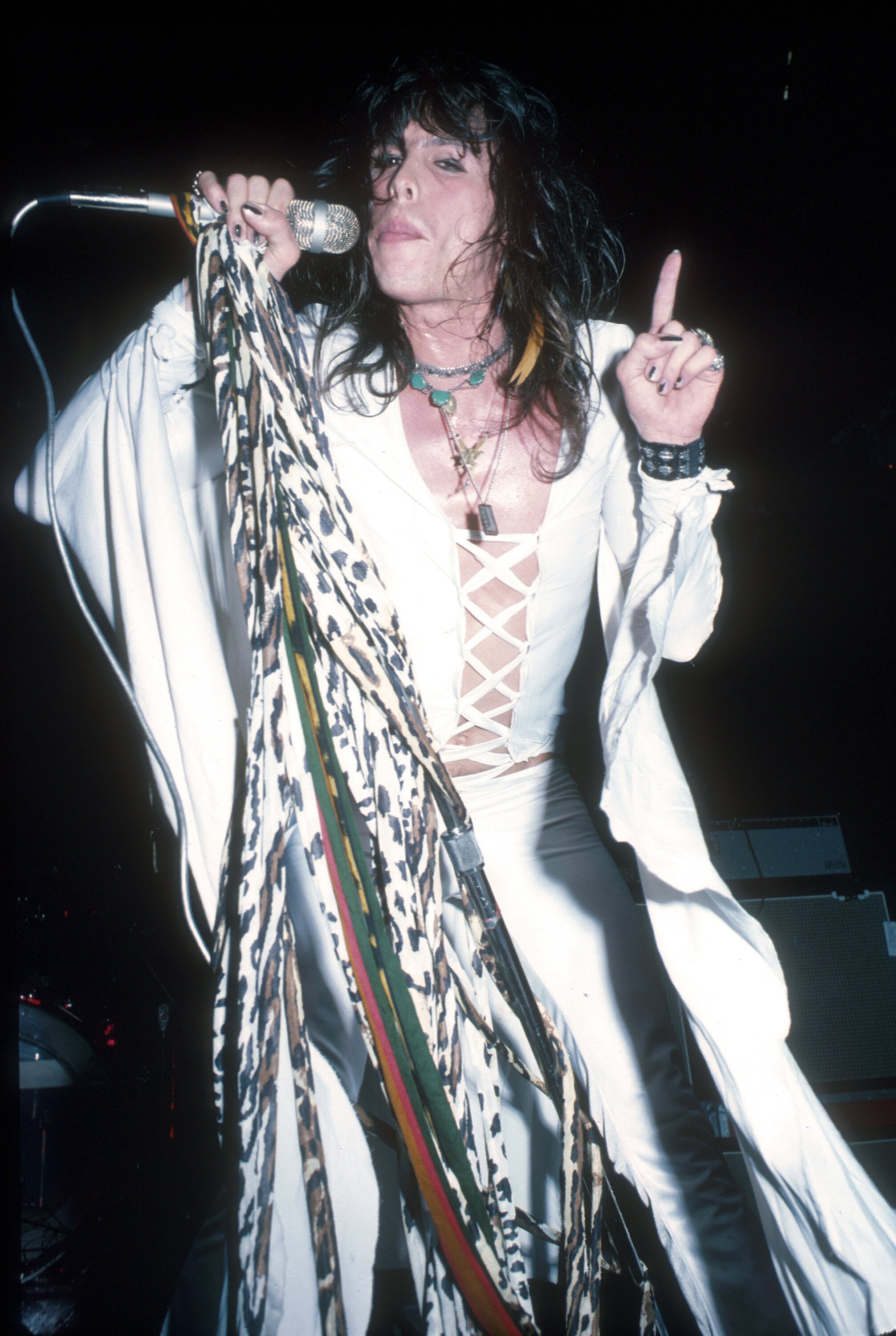 Steven Tyler durante un concierto Aerosmith en 1975.