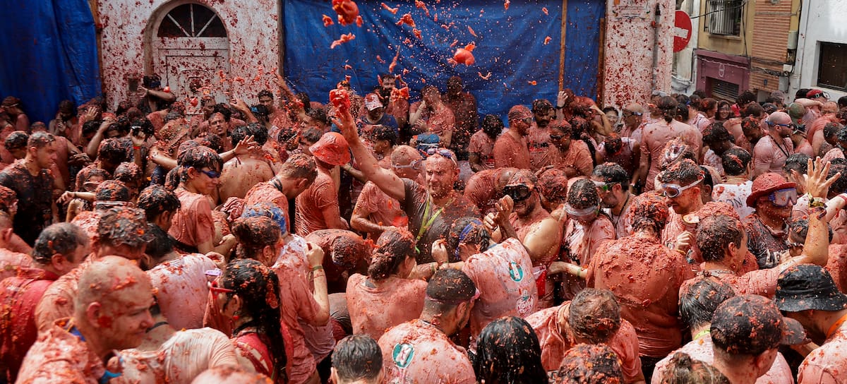 La Tomatina de Buñol en Valencia.