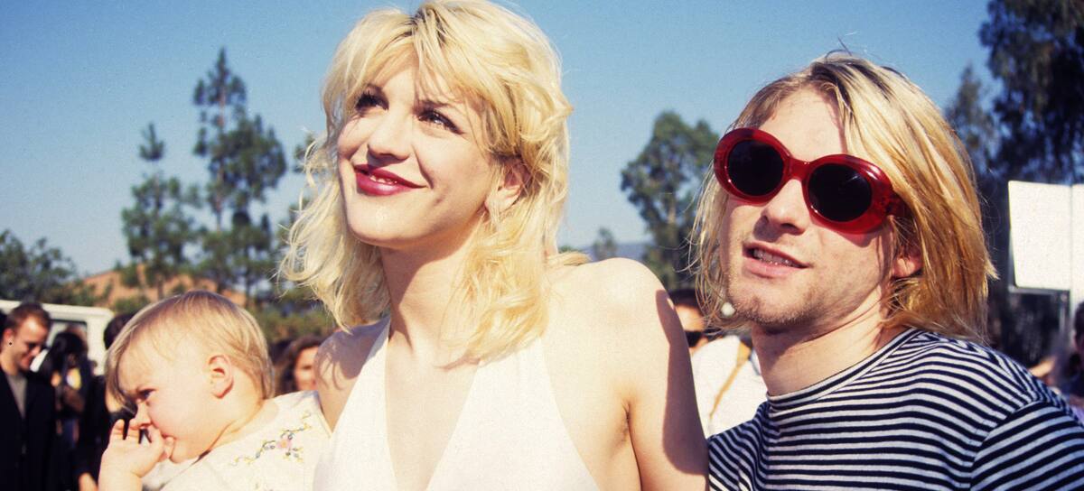 Kurt Cobain, su mujer Courtney Love y la hija de ambos, Frances Bean Cobain