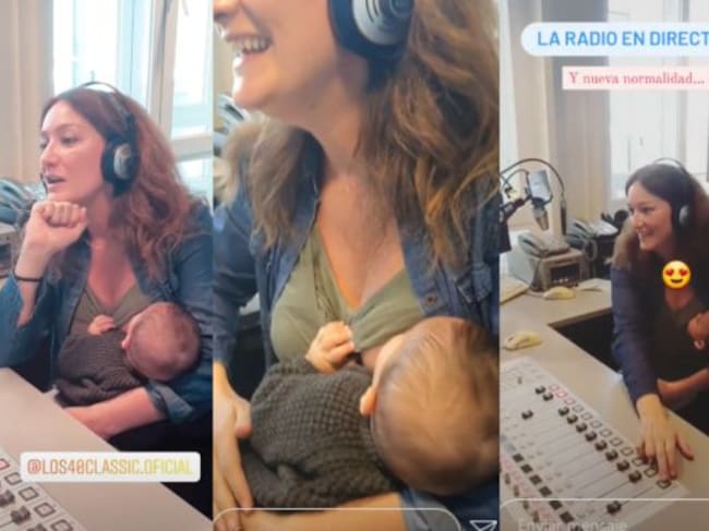 Mónica Ordóñez en LOS40 Classic con el pequeño Pedro