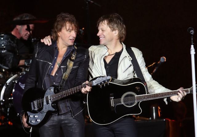 Richie Sambora y Jon Bon Jovi, durante una gala de los premios Grammy en 2012.