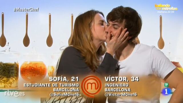 Sofía y Victor en los totales de Masterchef