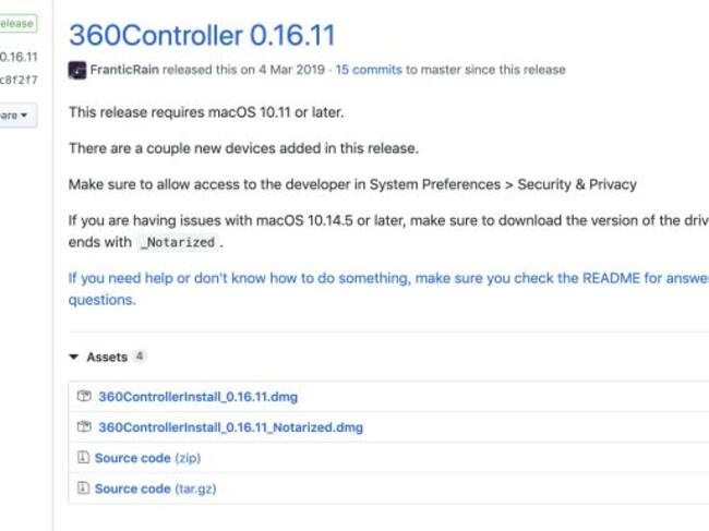 Última versión de los drivers para el mando de Xbox One en Mac