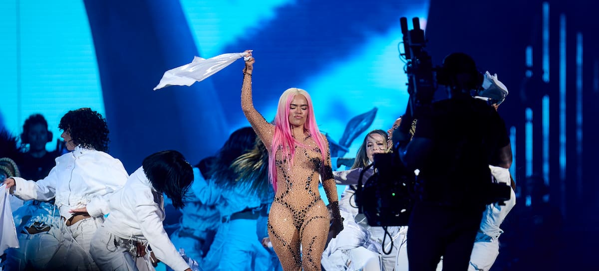 Karol G, en concierto en el Santiago Bernabéu.