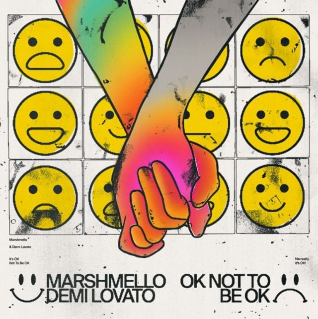 Portada del single &#039;OK NOT TO BE OK&#039;, de Marshmello y Demi Lovato.