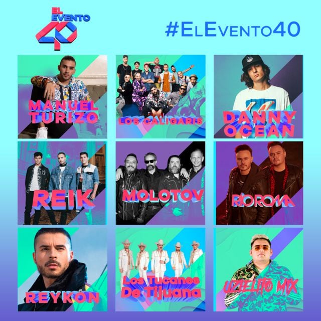 El Evento 40 2019: Lo más escuchado del momento en Foro Sol te presentan a los artistas que tocarán en el concierto entre ellos: Los Caligaris, Molotov, Río Roma, Reykon y más