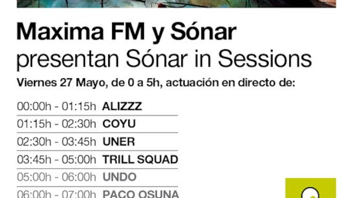 Sónar protagonizará las InSessions de MaximaFM
