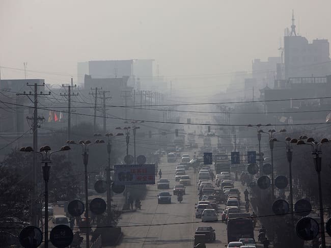 Una calle de Linfen, en China.