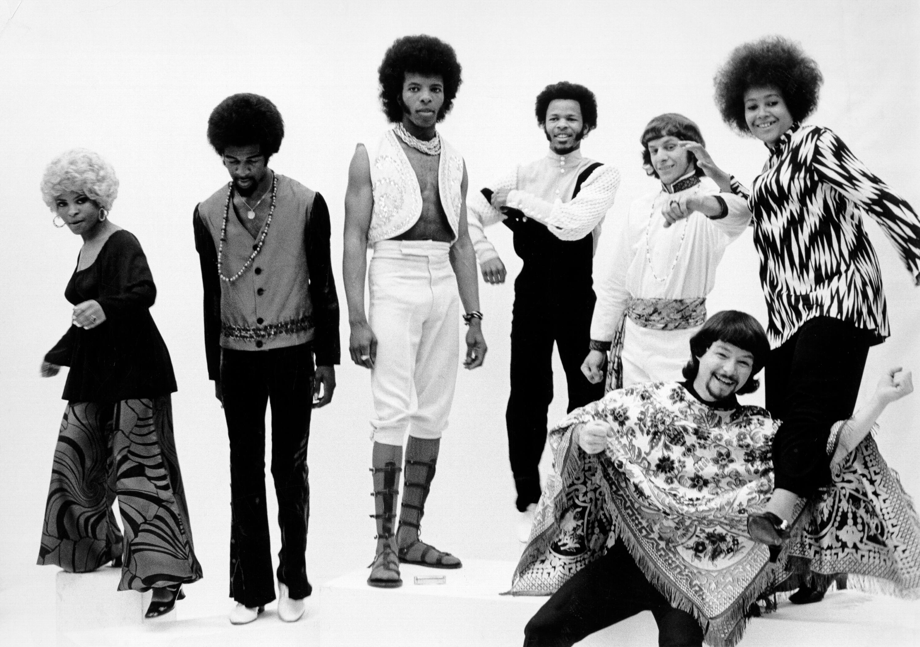 Retrato del grupo Sly & The Family Stone, 1968.