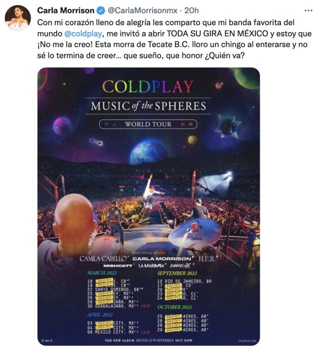 Nuevas fechas de Coldplay en México