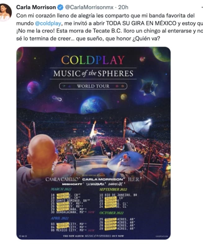 Nuevas fechas de Coldplay en México