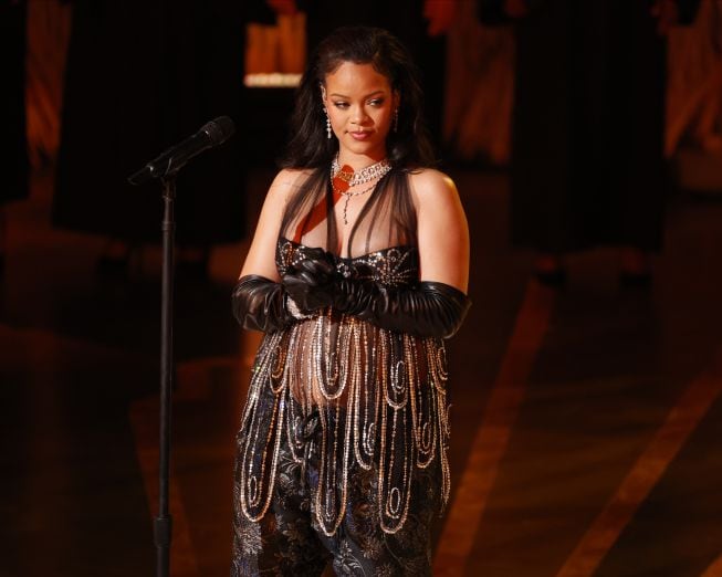 Rihanna, durante su actuación en los Oscar 2023