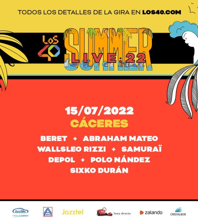 LOS40 Summer Live Cáceres: este 15 de julio.