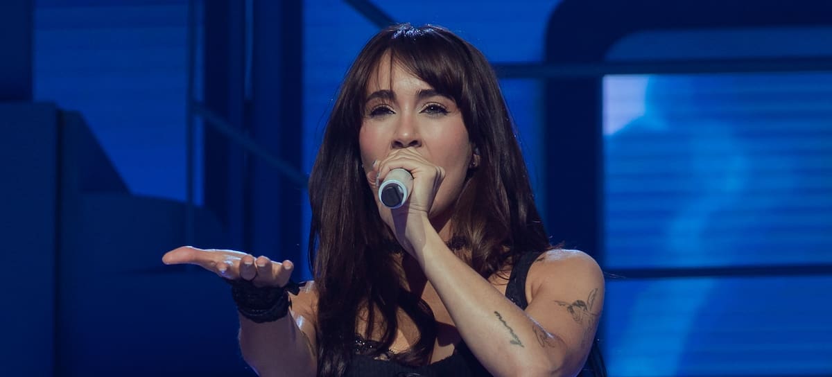 Aitana durante un concierto en el Roig Arena de Valencia.