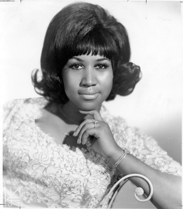 Retrato de Aretha Franklin.