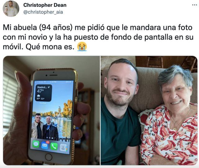 La abuelita le demostró mucho amor a su nieto