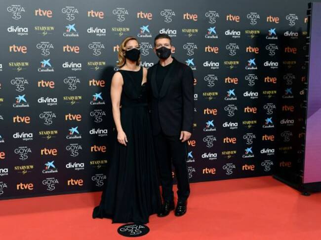 María Casado y Antonio Banderas en los Premios Goya 2021.