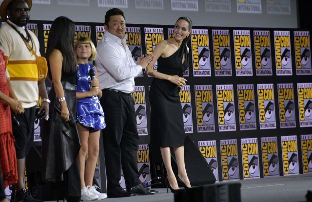 Angelina Jolie en la presentación de The Eternals